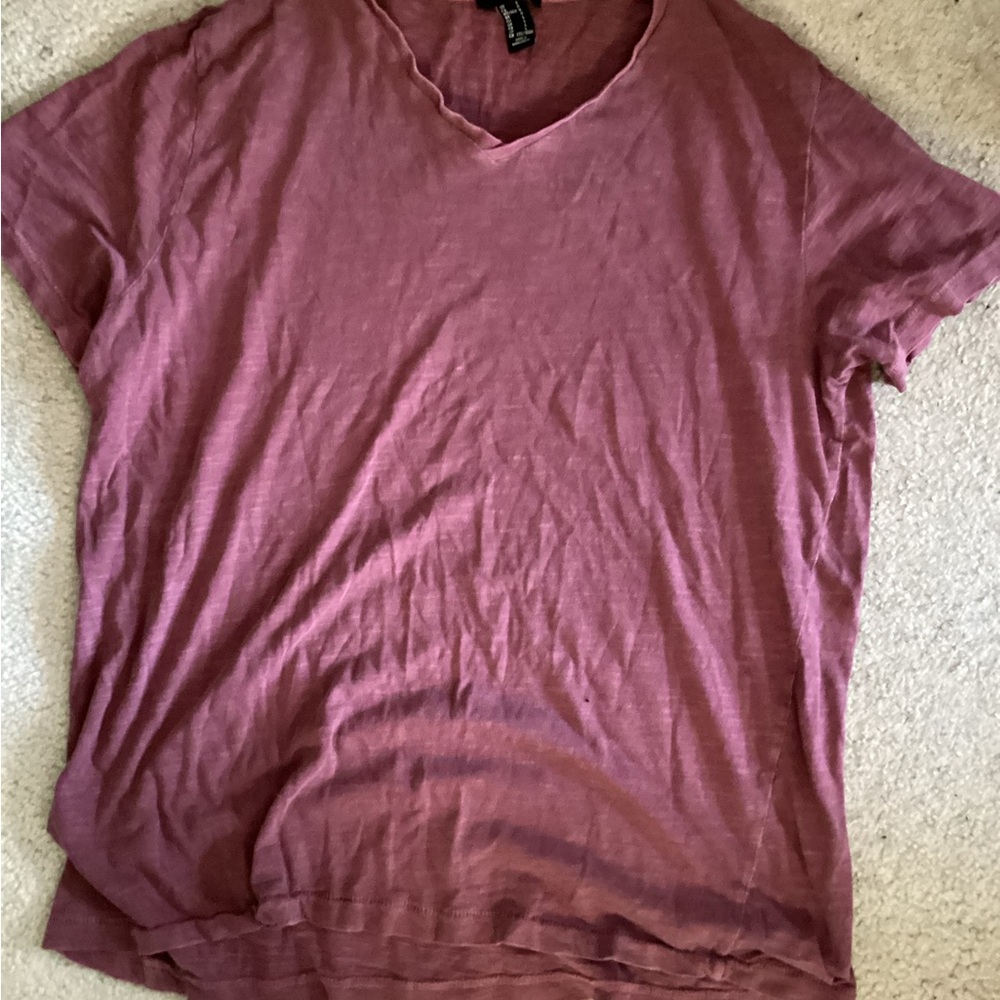 Forever 21 Red Relaxed Short Sleeve T-Shirt